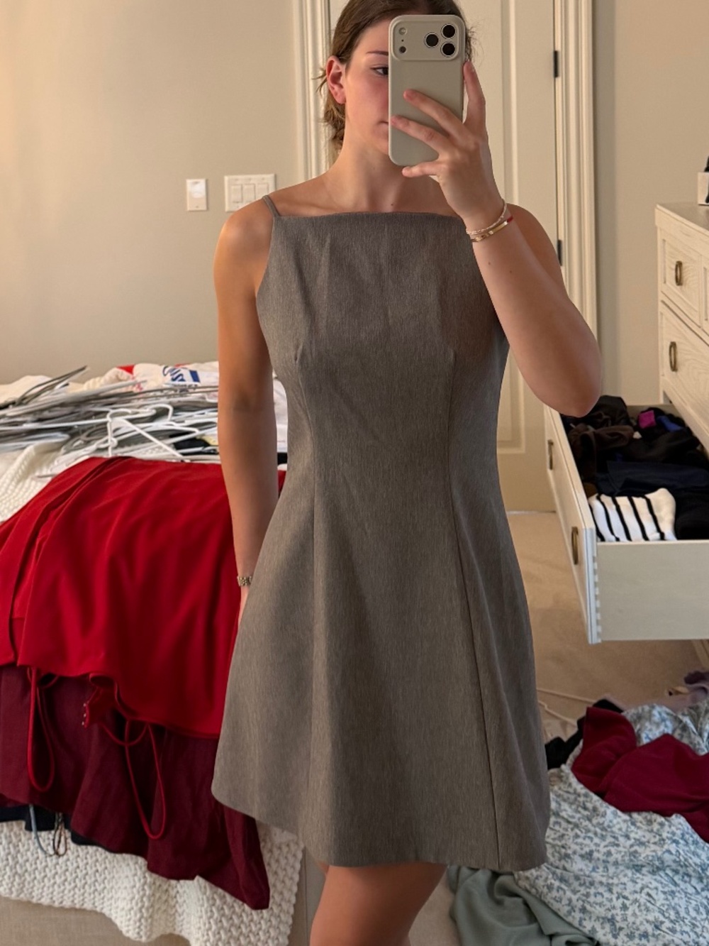 Square Neck Shift Mini Dress - Picture 4 of 11